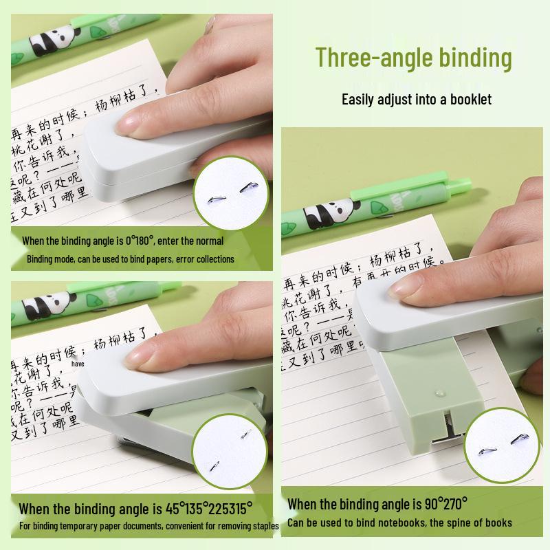 Gradient Color Rotatable Stapler: Large, Effort-Saving, Portable Student & Office Stitching Tool