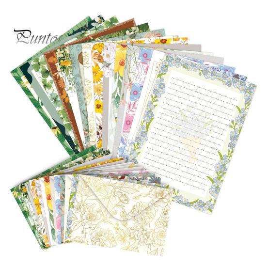 Floral Stationery Set 5Pcs Butterfly Paper Envelope Set, Vintage Writing with Lined Artistic Message Pages, Letter Kit for Letters, Greeting Messages,