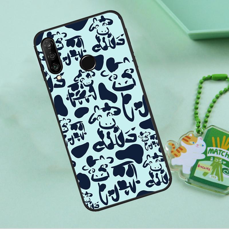 Cartoon Cute Cow Spots For Huawei Nova Y90 Y70 Y60 Y61 Y91 Y72 9 10 SE 12i 12s 11i 5T P60 Pro P20 P30 P40 Lite Case