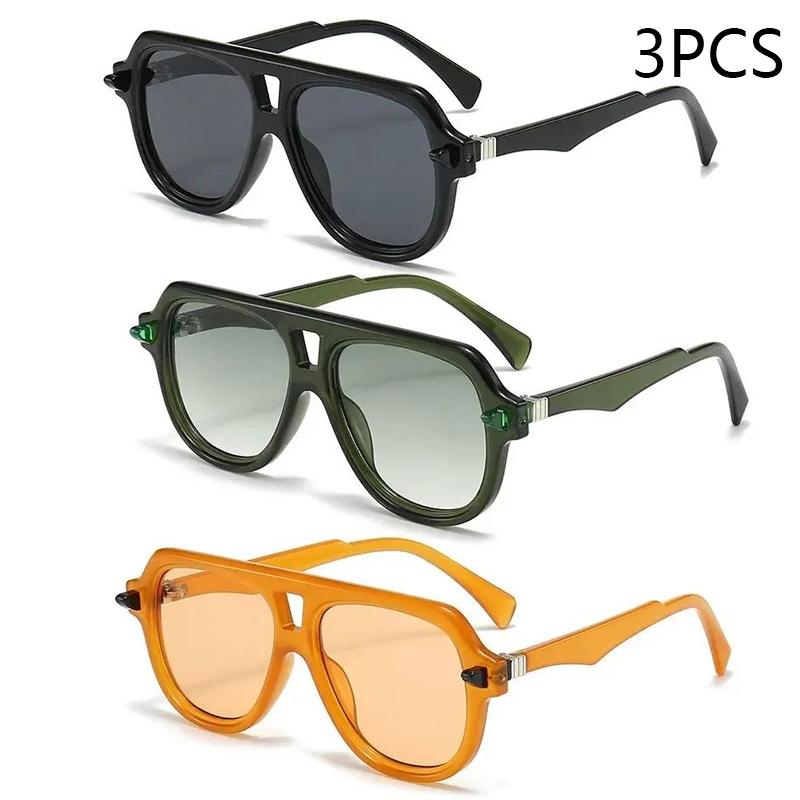 New Double Beam Personality Sunglasses Trend Large Frame European And American Fashion Sunshade Glasses