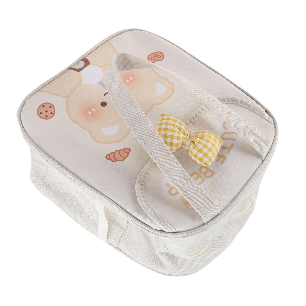 Insulated Lunch Bag for Girls Cartoon Pattern Large Capacity Aluminum Foil Thicken Kawaii Lunch Box for Office School