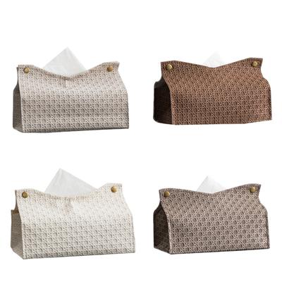 Decorative Rectangular Tissue Box-Case PU Leather Tissue  Holder for Bathroom Modern Tissue Box Holder Office