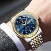 Men's Genuine Diamond-Inlaid Mechanical Watch – Trendy, Waterproof, Double Calendar, Luminous Quartz.