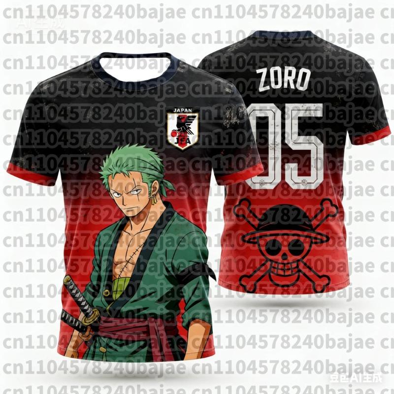 Japan One Piece Luffy Football Jersey Men T-shirt Kids Football Special Jersey Kit Adult Men's/Women's  Sweatshirt