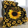 Creative Sunflower Theme digital-printed polyester Bedroom velvet flannel cover blanket Fleece soft sofa cover blankets for beds