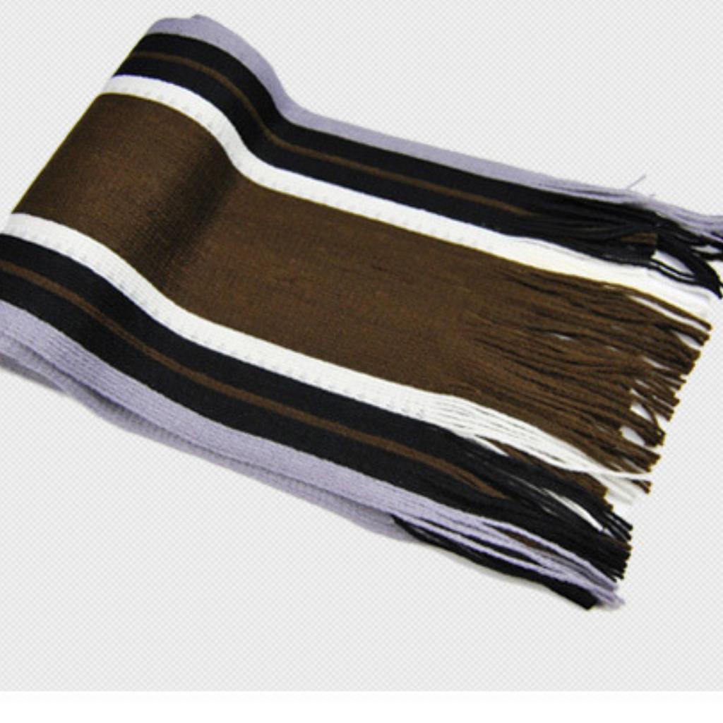 Men Striped Scarf Neck Wrap Winter Warm Fall Scarves Long Tassel Shawl Stole MA