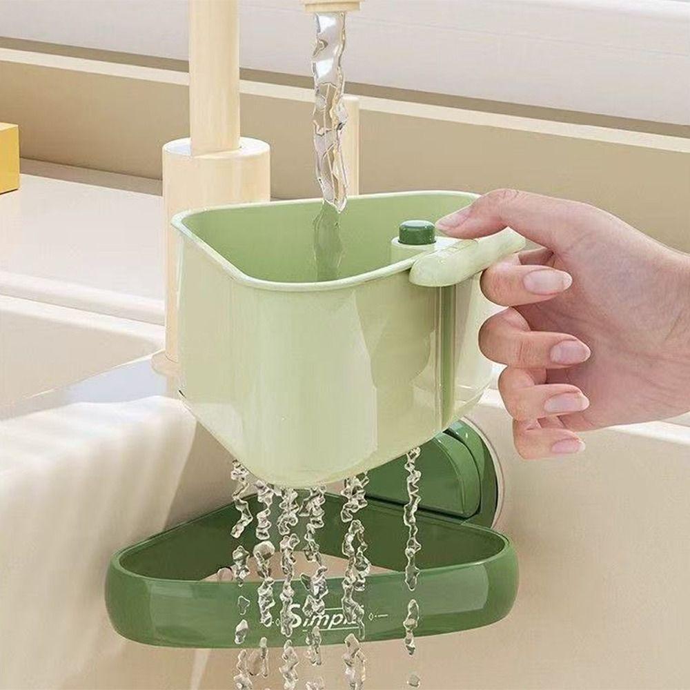 Push-type Corner Sink Strainer One-touch Opening and Closing Anti-leak Sink Filter Hanging Basket Separate Large Capacity