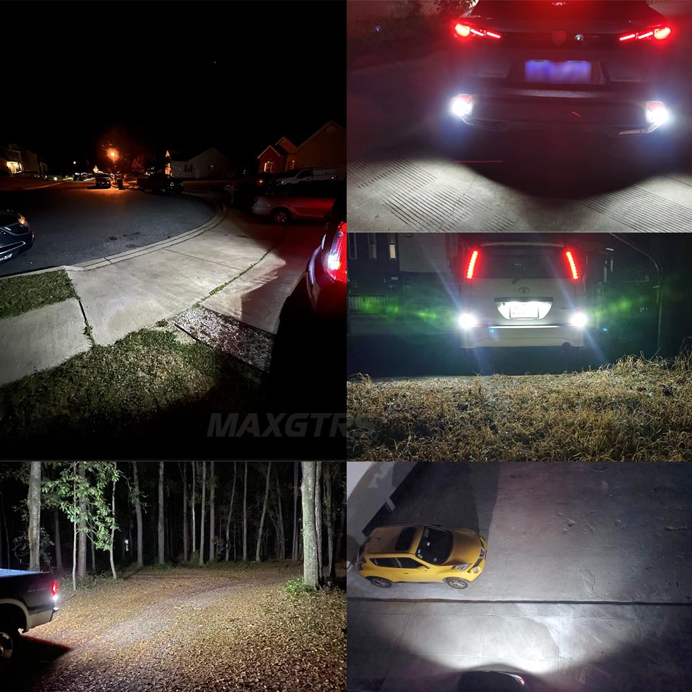 MAXGTRS 2x Strobe Flash P21/5W S25 1157 Bay15D 3030 LED Chip Bulb 7443 1156 Car Stop Backup Brake Parking Tail Signal Light