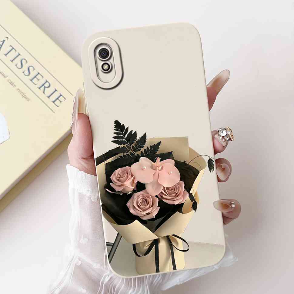 Nuova Cover Per Redmi 9A M2006C3LG Ragazza alla Moda Fiocco Rosa Cover Morbida in Silicone Per Xiaomi Redmi 9AT 9 A 6.53" Custodia per Telefono Antiurto