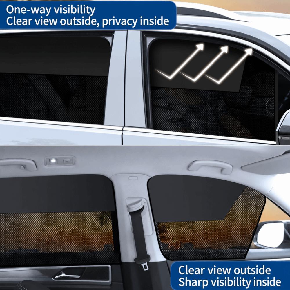 One Way See Through Car Window Curtain Magnetic Sunshade Curtain  Back Seat Privacy