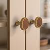 Light Luxury Single-Hole Walnut Cabinet Wardrobe Door Handles Drawer Knobs Shoe Cabinet Wooden Door Pull