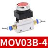 Mechanisches Ventil MOV-03B 1/8" Gewinde 2 Positionen 3 Wege Roter Grüner Flacher Druckknopf Momentanes Pneumatikventil
