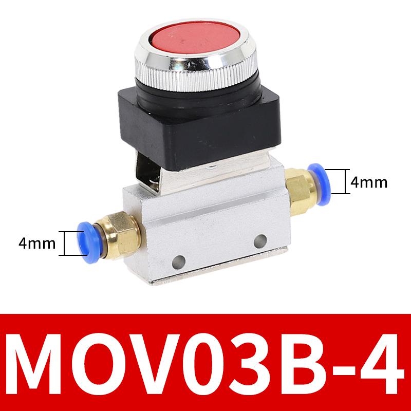 Mechanisches Ventil MOV-03B 1/8" Gewinde 2 Positionen 3 Wege Roter Grüner Flacher Druckknopf Momentanes Pneumatikventil