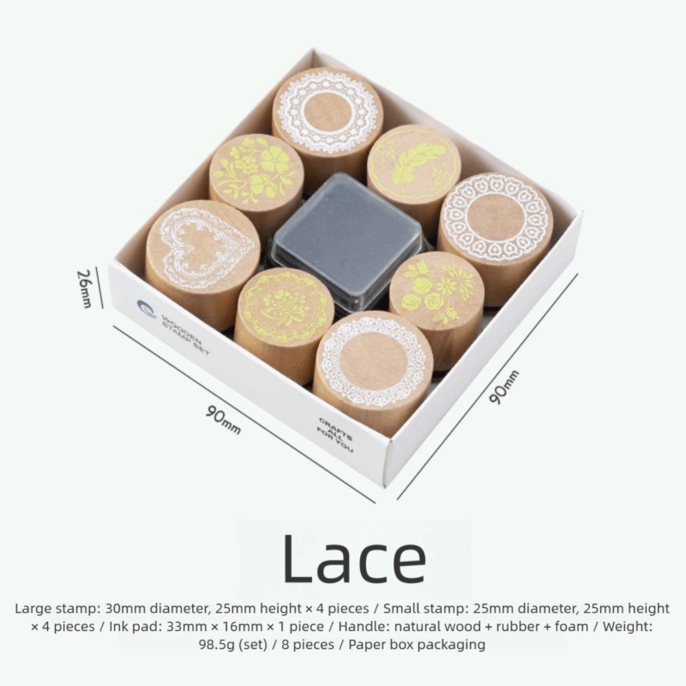 DIY Craft Wooden Stamp Set Butterfly Flower Themed Wood Rubber Stamp  Album Making