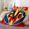 Coperta in Flanella con Logo Villarreal, Alta Qualità, Confortevole per Tutte le Stagioni, Decorazione per la Casa, Calore e Comfort