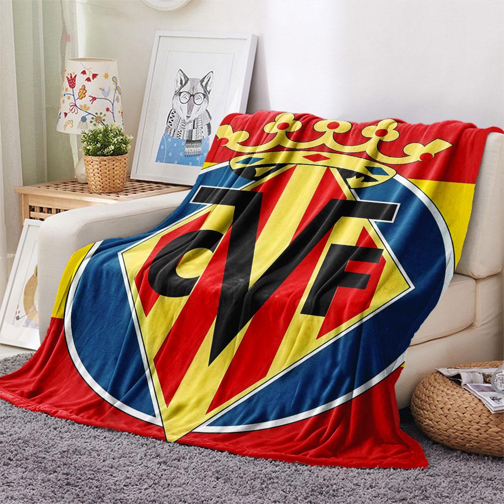 Coperta in Flanella con Logo Villarreal, Alta Qualità, Confortevole per Tutte le Stagioni, Decorazione per la Casa, Calore e Comfort