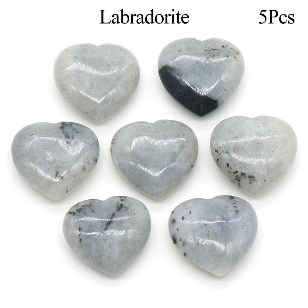 Herz-Kristall-Ornament-Dekoration, Energie-Naturstein, Reiki-Heil-Edelstein für Topfpflanzen, Fischtanks, Aquarien, Heimdekoration, Schmuckzubehör, 2 × 2 cm