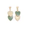 Green peach heart simple earrings new trendy temperament love stud earrings earrings earrings