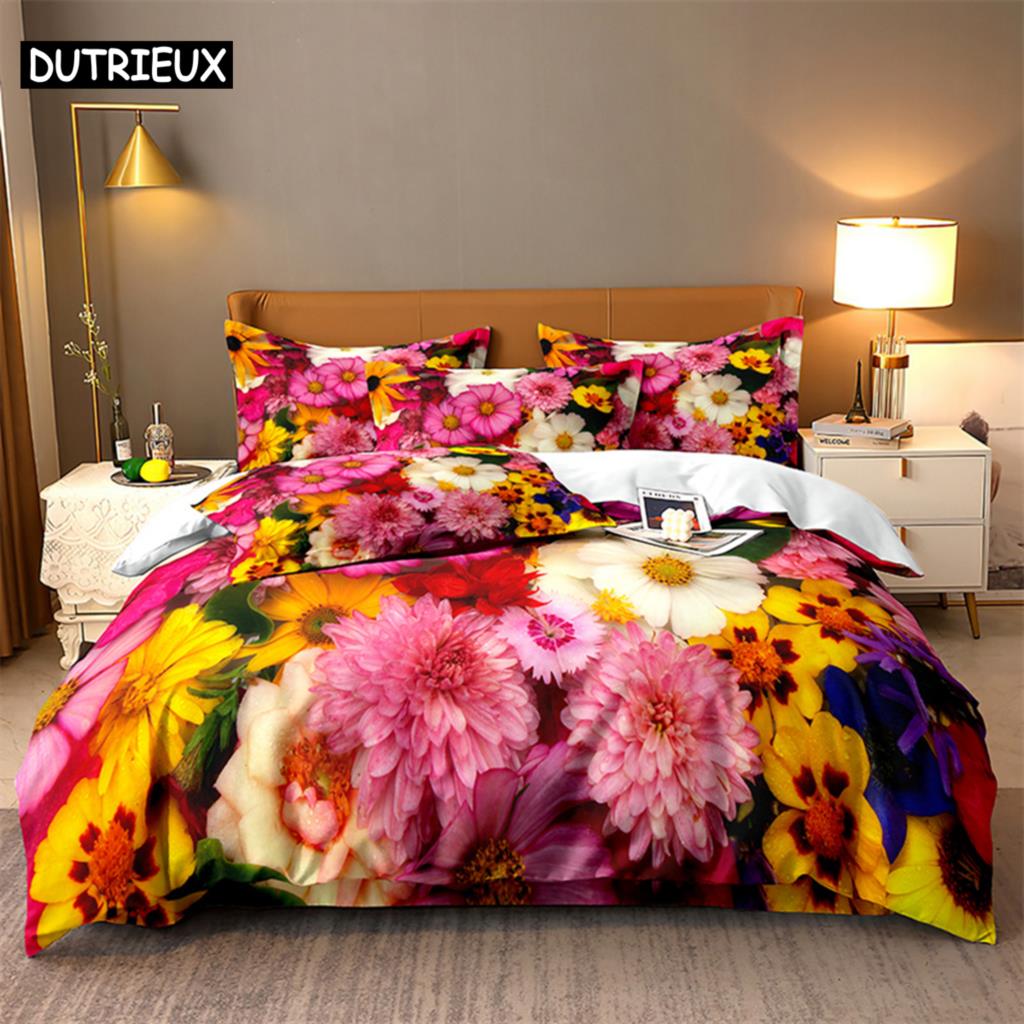 Lavender Queen Bedding Set Rose Duvet Cover Kids Bedroom Bed Set Comforter Cover Set King Size Duvet Cover Set Bedding Sets