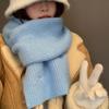 Blue Woolen Knitted Scarf for Women Autumn and Winter Atmosphere Thickened Warm and Cold Proof Woolen Scarf