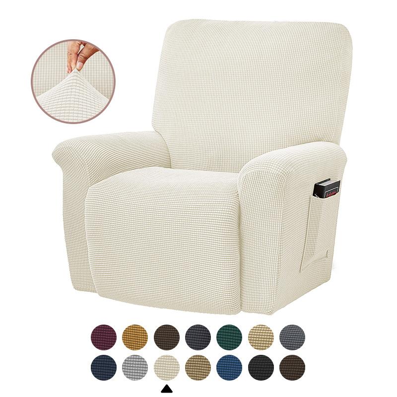 Battilo Recliner Cover Waterproof Elastic Winter Plush Cover For Lazy Sofa All-inclusive Massage Chairs Cover Plaid Slipcover