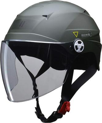 Casque de moto demi-casque ZORK vert mat grande taille, gratuit [Lead Industries] (Moins de 60 à 62 cm) -