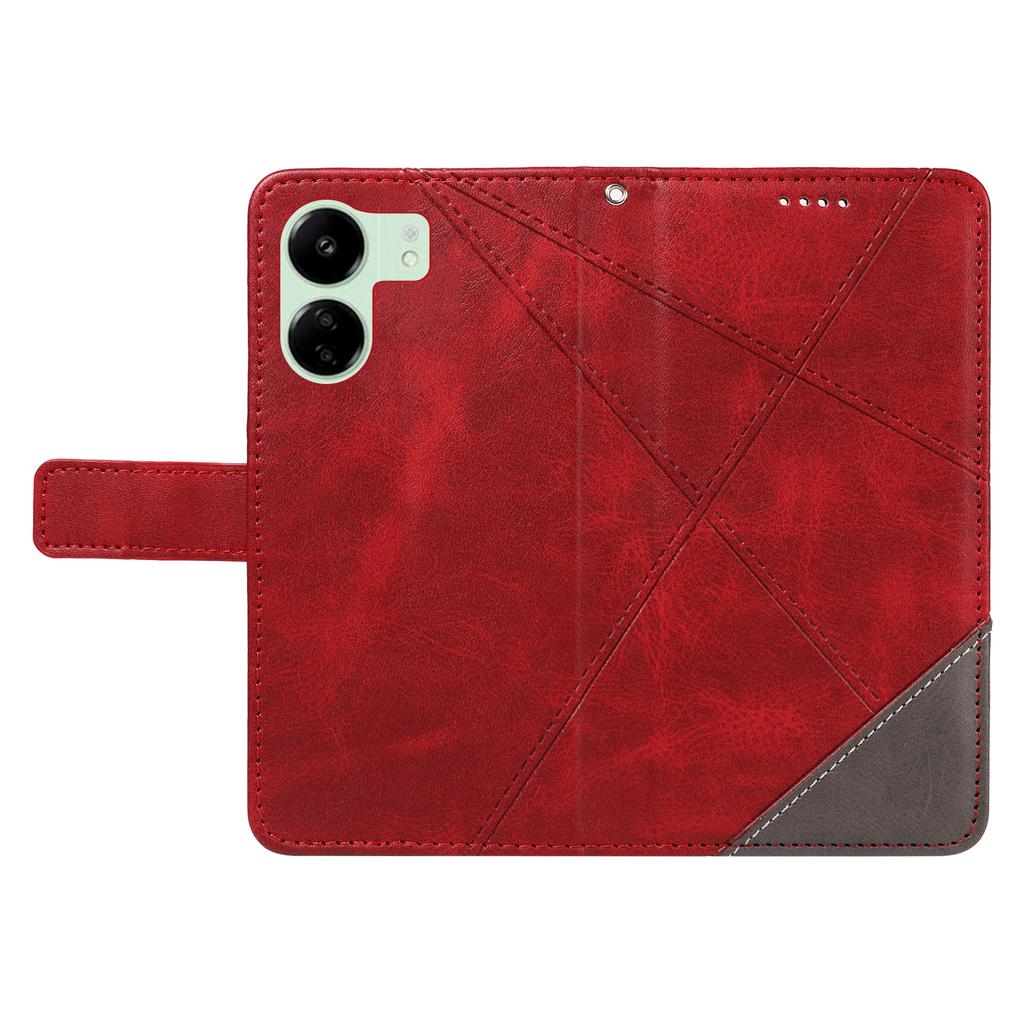 For Xiaomi Redmi 13C 5G/13C 4G/13R 5G/Poco C65 4G/Poco M6 5G Case PU Leather Stand Phone Cover Geometric Lines