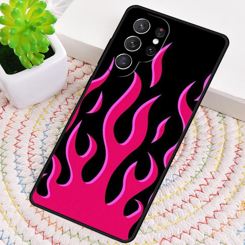 green flame Silicone Phone Case For Samsung Galaxy note 10 pro S26 S25 S24 S23 S22 S21 Plus S25Ultra Capa Cover