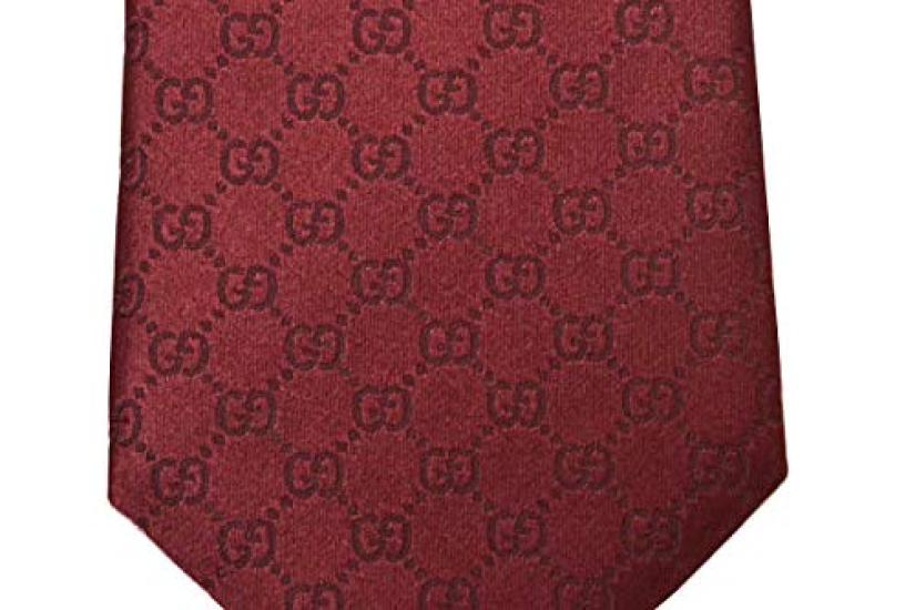 Gucci GG Pattern Silk Tie Blade egc20s003 Bordeaux Men's (8cm Width) 456520-6166