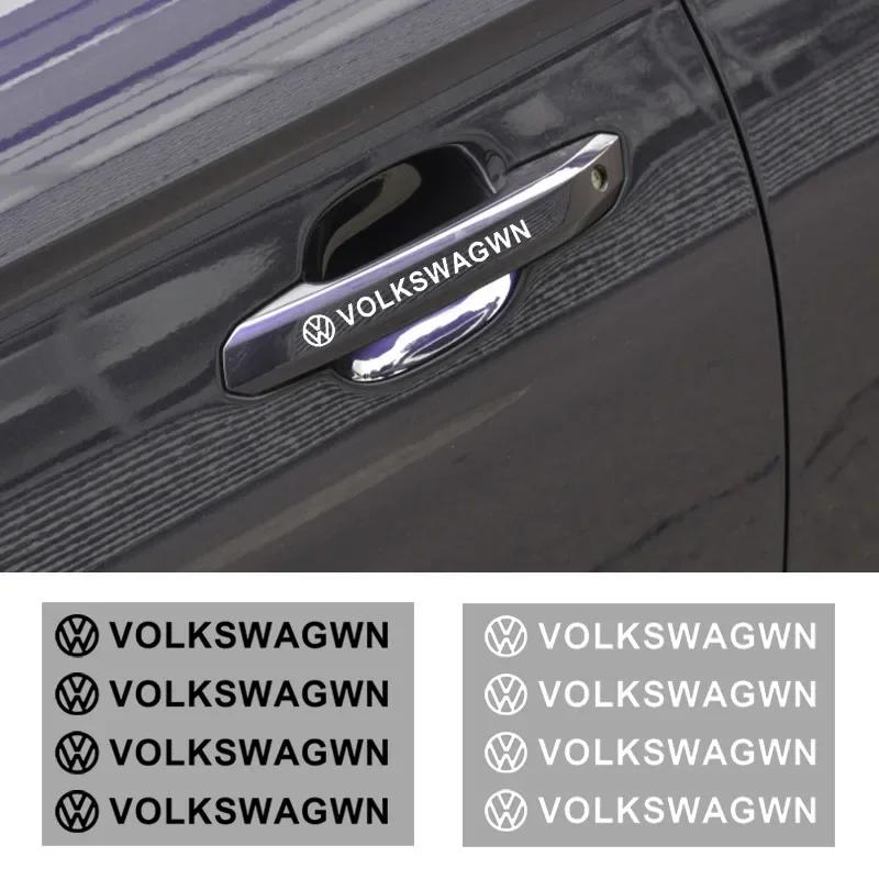 Fashion Car Door Handle Stickers Tire Rear View Mirror Decals For Volkswagen VW GTI Rline R Polo Golf MK8 Passat Magotan Tiguan
