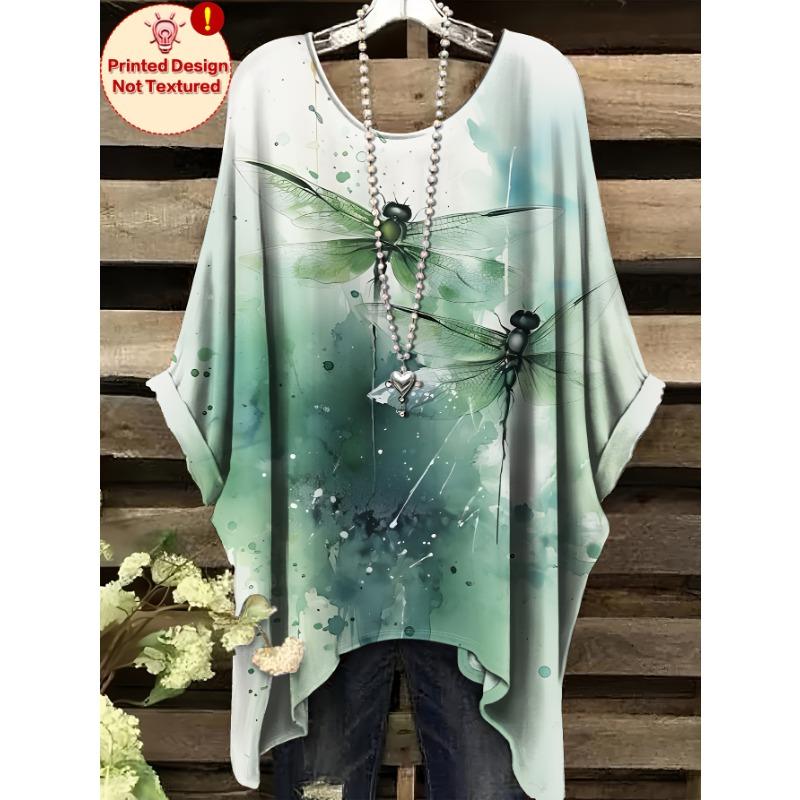 Creative Graphic Print Short Sleeve Women s Large Size T-Shirt S