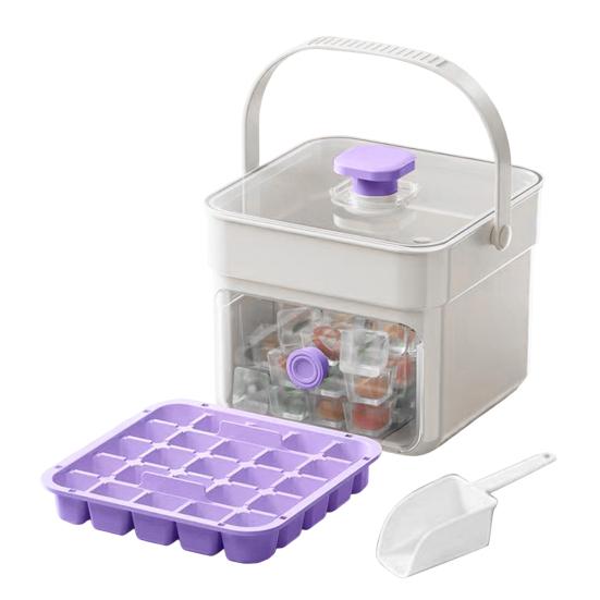 2-In-1 Ice Tray Ice Storage Bin Maker And Set Single Layer