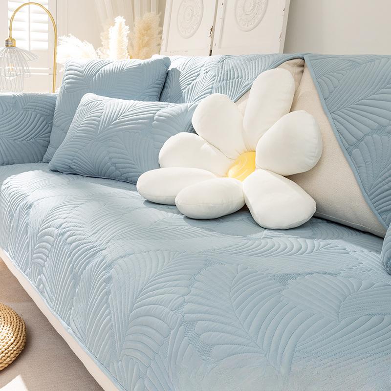 Sofa Cushion Four Seasons Universal Non-Slip Seat Cushion Simple Modern Sofa Cover Cover Cloth Solid Color Nordic Armrest Backrest Towel