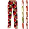 Adult Fashion Loose Christmas Printed Casual Pants Home Pajama Pants (No Drawstring)