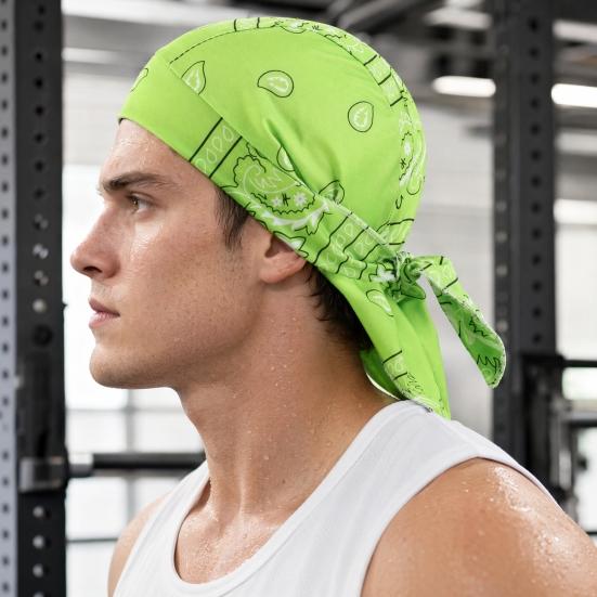 Cappello da Pirata in Tessuto Traspirante con Stampa di Anacardi Poliestere Spandex 1 Pezzo