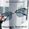 Men's Photochromic Anti-Blue Light Metal Glasses - Fashionable Classic Reading Eyewear