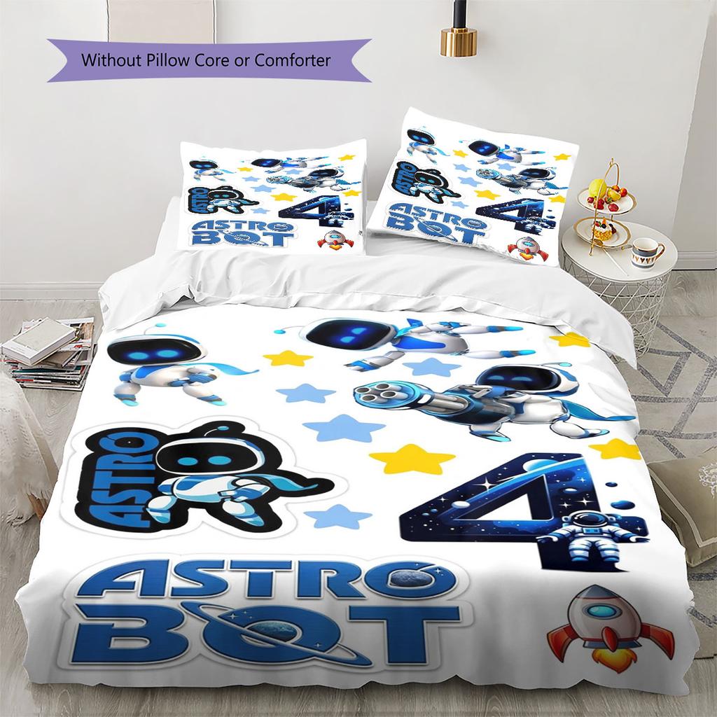 ASTRO BOT Custom Name Pattern Bedding,Quilt Set Quilt Cover Pillowcase Home Birthday Gift(1 * Duvet Cover + 2 * Pillowcase, Without Core)
