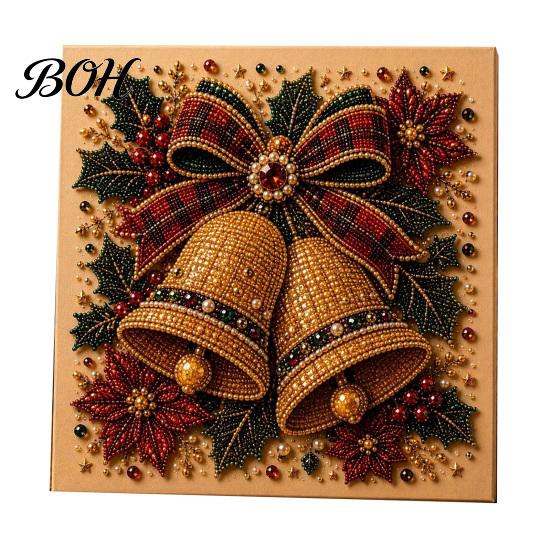 Christmas Gift for Craft Lovers Xmas Faux Pearl Painting Kit, 3D Art DIY Winter Scene Set Holiday Project Adults, Festive Home Wall Decor Projects