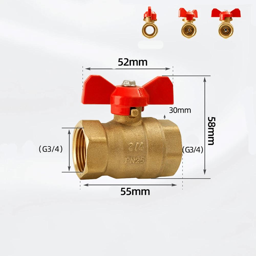 1/4" 3/8" 1/2" 3/4" BSPP Male To Female Brass Shut Off Ball Valve Fuel Gas with Red Blue Butterfly Handle Water Heater Switch