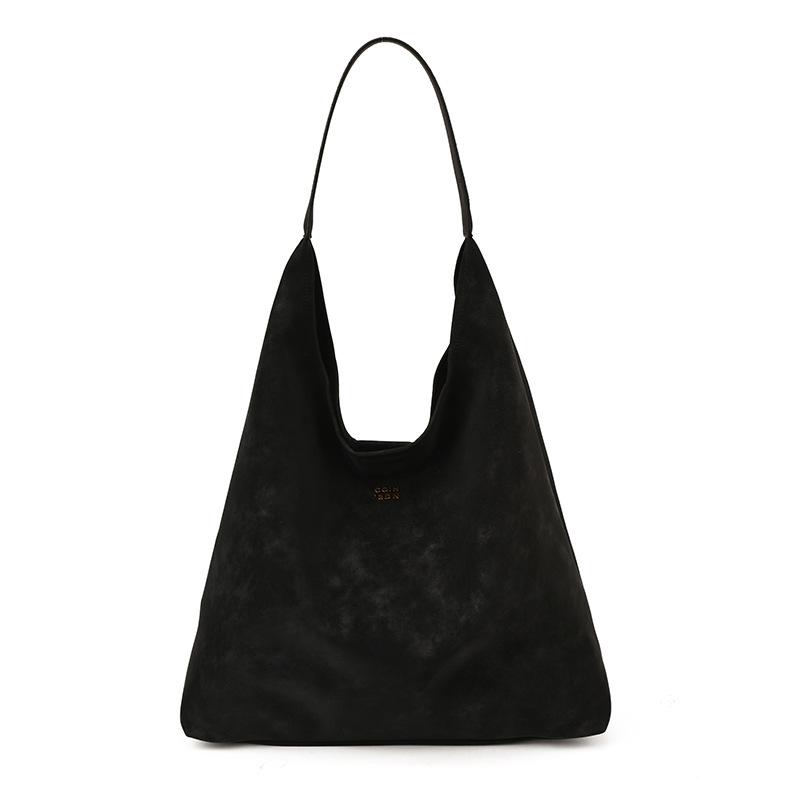 Suede mother and child tote bag, new retro high-end underarm bag, student large-capacity commuter bag