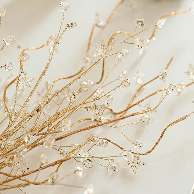 Set Of 5 Artificial Plant Branch for Christmas Tree Flower Bouquet Decoration Accessories Holiday Decorating Supplies X3UC