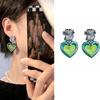 Classic Middle Women Girls Enamel Flower Earrings Ear Clip Vintage Elegant Lady High-end Party Banquet Accessories Jewelry