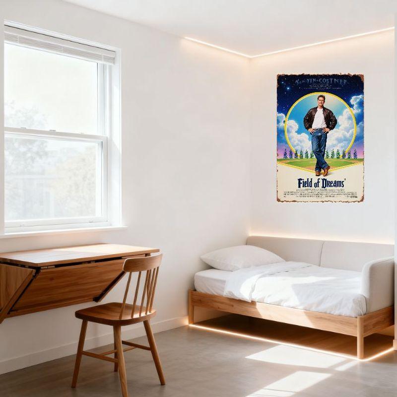 Field of Dreams FilmAffisch Kevin Costner Vintage Metallplåtsskylt för Hembar Man Cave Dekor