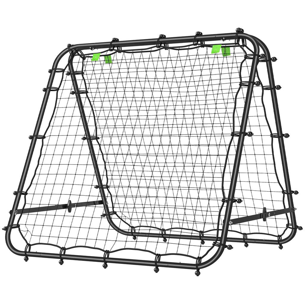 Double Sided Football Rebounder Net, Football Rebound Goal with Five Adjustable Angles, Black