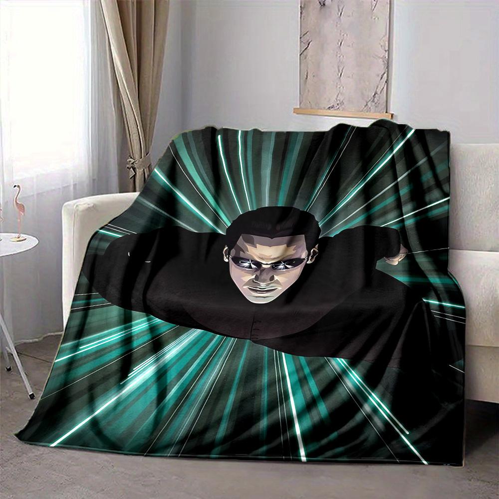1pc Matrix, Neo Blanket Lightweight Flannel Throw For Sofa, Bed, Travel, Camping, Livingroom, Office, Couch, Chair, And Bed