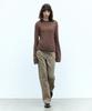 Insilence Woman Washed Bootcut Pants Ash Beige