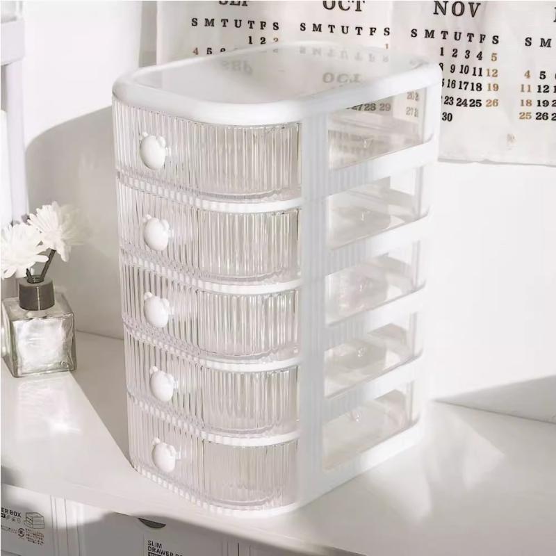 Desktop Multi-layer Drawer Storage Box Organizer Desktop Stationery Box Pen Holder Cute Children's Hair Accessories Storage Rack