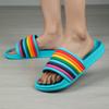 Women Rainbow Thick Sole Summer Beach Slides Bathroom Anti-Slip Slipper Soft Sandals Fashion Flip-Flops Ultra-Light Letter Shoe