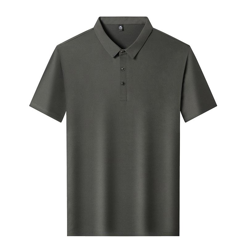 Men's 2025 Summer Breathable Ice Silk POLO Shirt - High-End, Loose Fit, Casual Short Sleeve T-Shirt