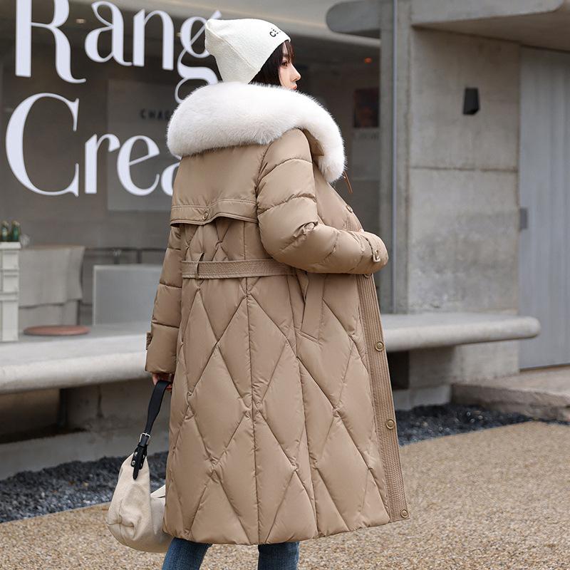 Womens Thick Hooded Parkas Coats - Long Sleeve Full Zipper Baggy Puffer Lon Womens Thick Hooded Parkas Coats Windproof Waterproof Faux Fur